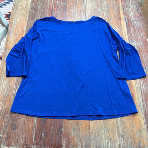 Eileen Fisher Blue Lyocell Elastane Top Women's Small